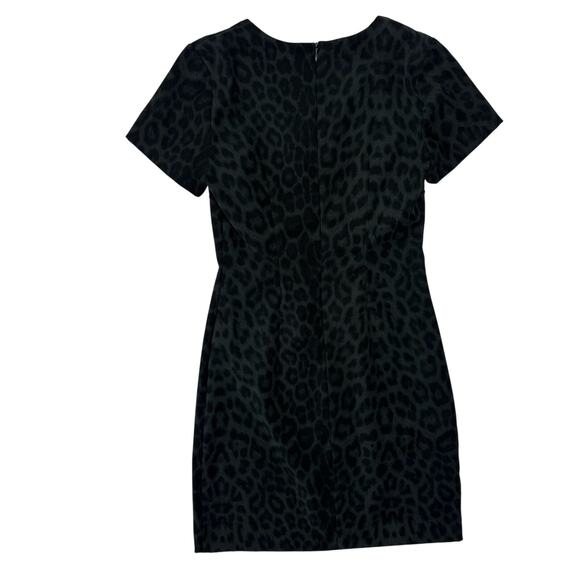 Women’s Leopard Print Short Sleeve Bodycon Dress Gray Green Size 2 - Picture 5 of 9